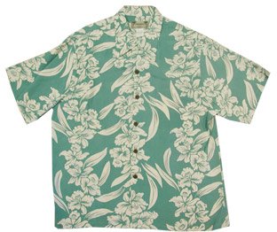 White Orchid Panel Men's Vintage Kamehameha — Men's Rayon Shirts — RJC (view 8)