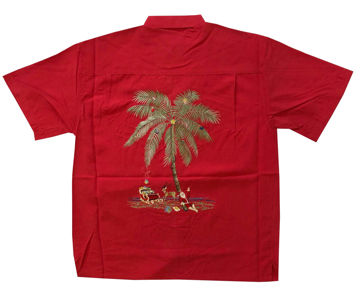 Santa in Paradise Embroidery with Pocket — Men's Embroidered Shirts — BAMBOO CAY (view 7)