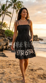 Hibiscus Bottom Band Smocked Tube Dress — Women's Sun Dresses — MauiShirts