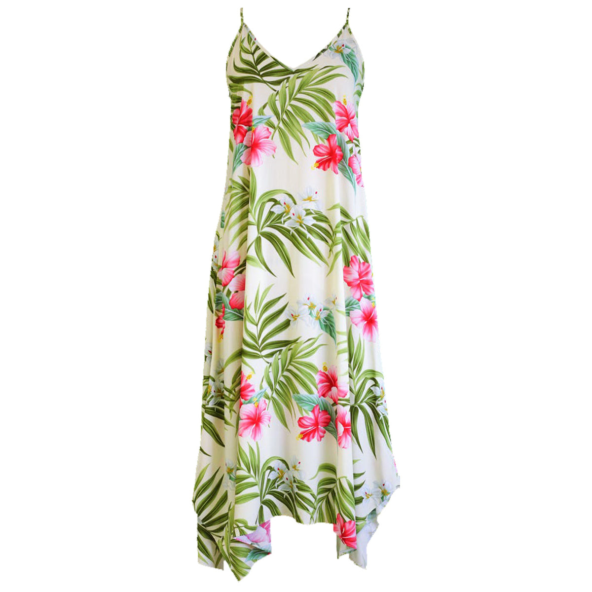 Pale Hibiscus Orchid Scarf Hem Long Dress — Women's Long Dresses — RJC Puanani (view 10)