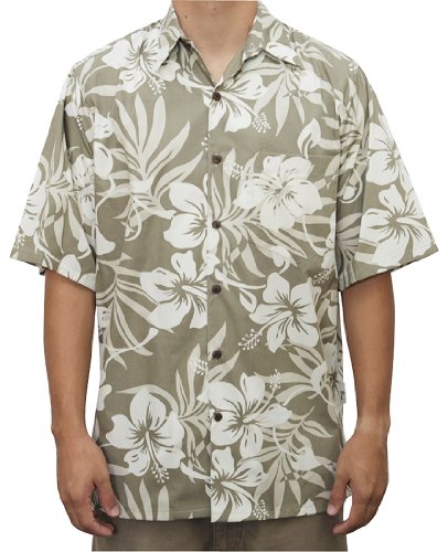 Jumbo Hibiscus Fern Men's Cotton Go Barefoot Aloha Shirt — Men's Cotton Shirts — Go Barefoot (view 10)