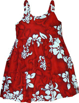 Shadow White Hibiscus Girl's Bungee Dress — Girls Dresses — MauiShirts