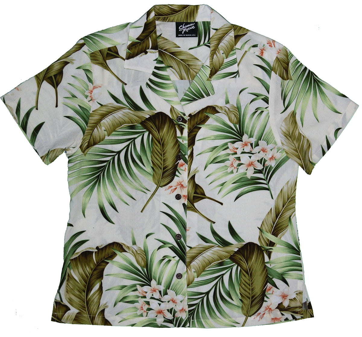RJC Plumeria Paradise Women's Hawaiian Camp Shirt – Rayon, Made in Hawaii