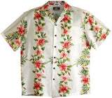 Pink White Hibiscus Panel men's Hawaiian style shirt — Men's Rayon Shirts — RJC (view 7)