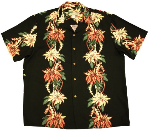 Poinsettia Panel Men's Christmas Shirt — Men's Rayon Shirts — Paradise Found (view 6)