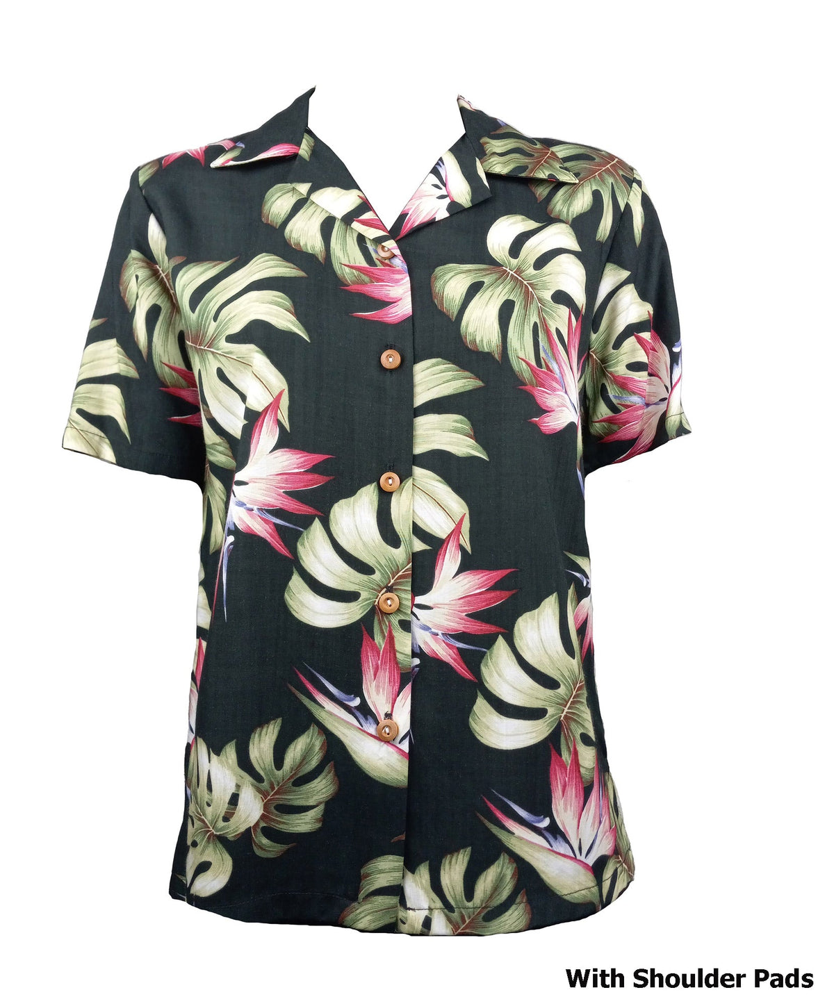 Monstera Paradise women's rayon — Women's Camp Shirts — Paradise Found