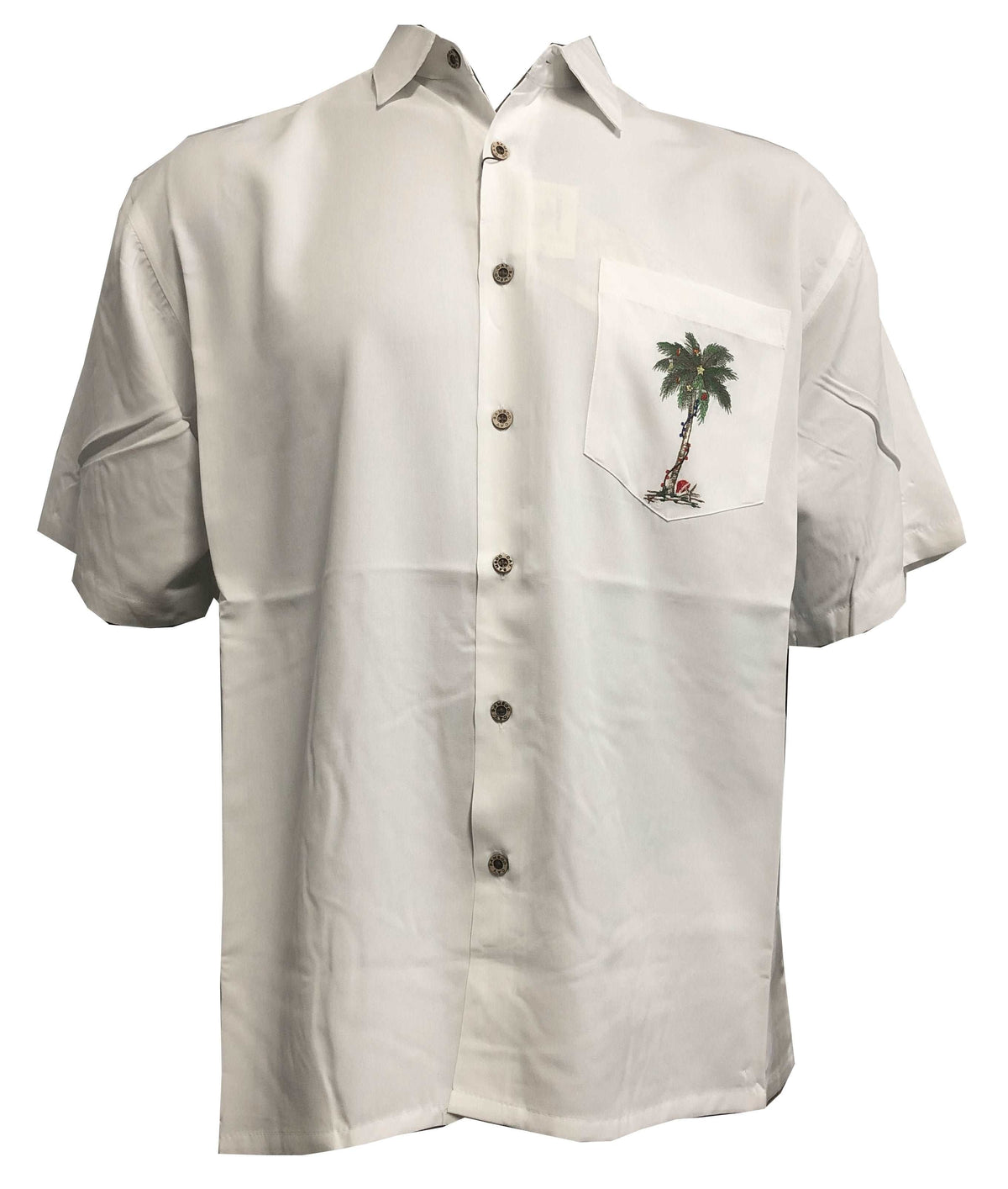Santas Paradise Tunes Embroidered Shirt — Men's Embroidered Shirts — BAMBOO CAY (view 4)