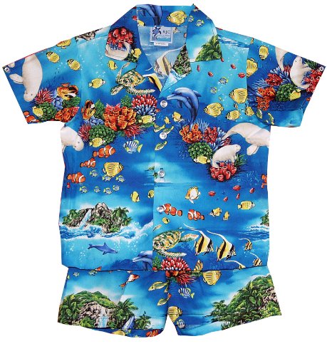 Snorkel Delight boy's 2pc — Boys Cabana Sets — MauiShirts (view 7)