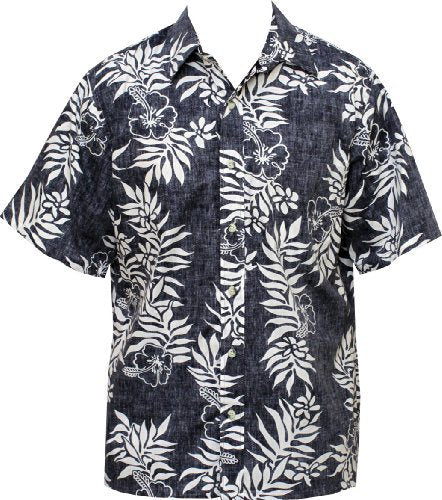 Mini Tahitan Men's Placket Reverse Aloha Shirt — Men's Reverse Print Shirts — Go Barefoot