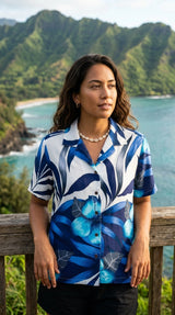 RJC Delightful Hibiscus Women's Hawaiian Camp Shirt – Rayon, Made in Hawaii