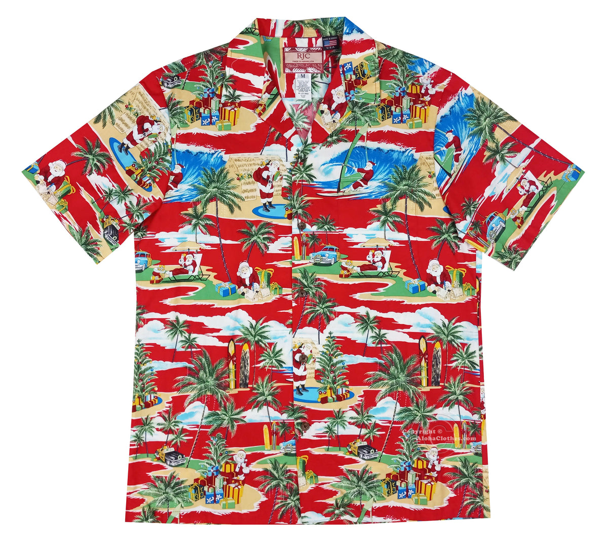 Santas Hawaiian Vacation Christmas Shirt — Men's Cotton Shirts — RJC (view 7)