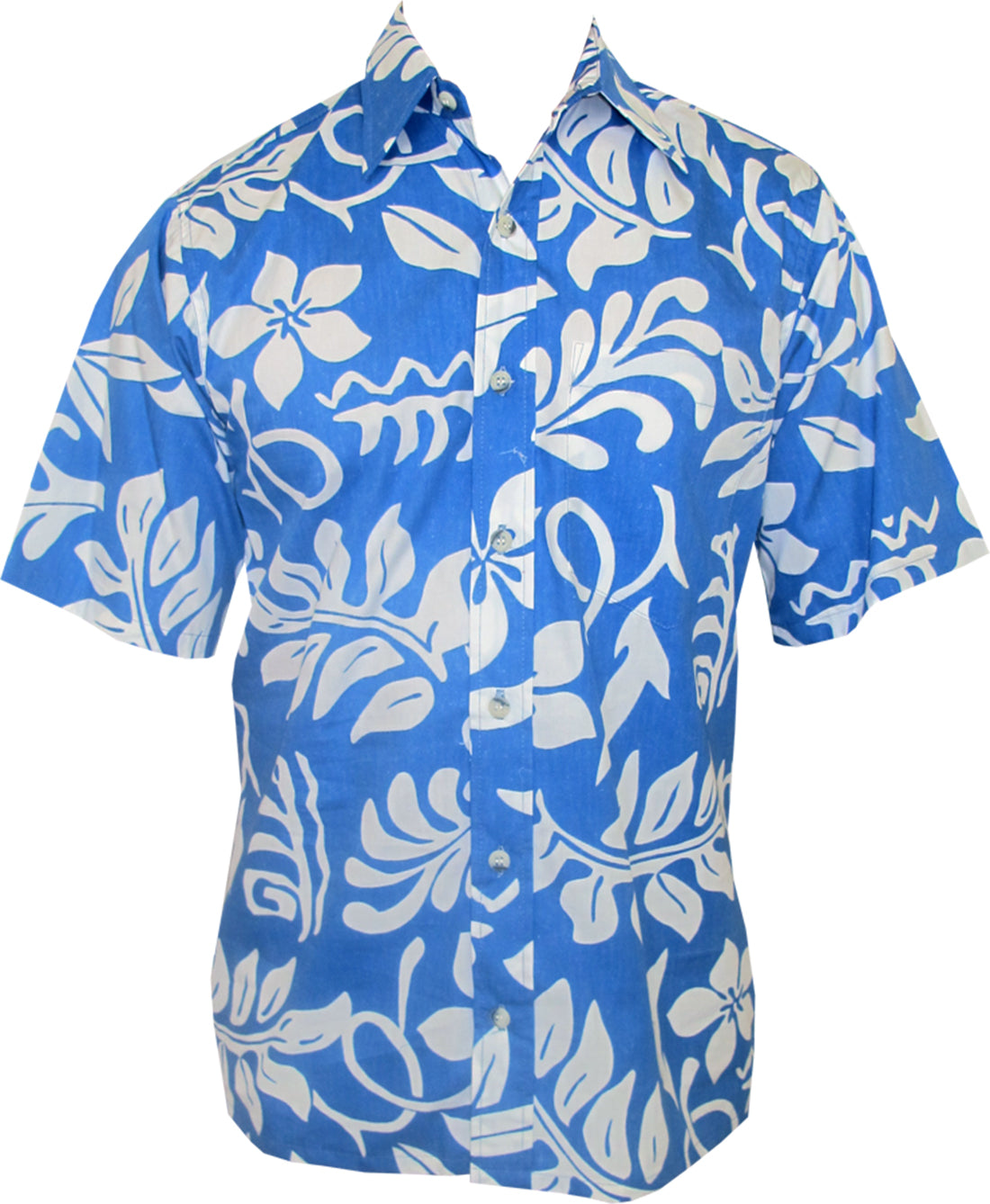 Lanai Reverse Print Placket Front Cotton Aloha Shirt — Men's Reverse Print Shirts — Go Barefoot (view 3)