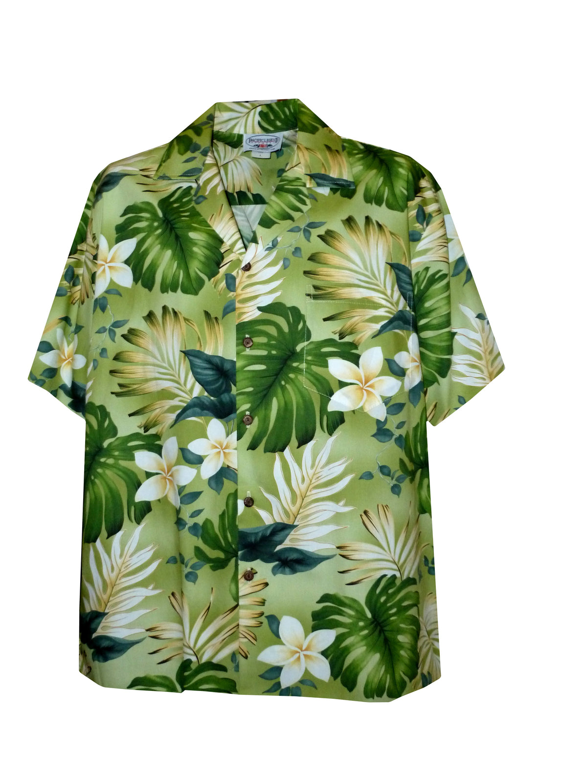 Frangipani Monstera Fern Men's Shirt — Men's Cotton Shirts — Pacific Legend (view 4)