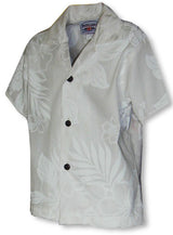 Elegant Tropical White Boy's White Shirt — Boys Shirts — MauiShirts