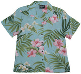 RJC Pale Hibiscus Orchid Women's Hawaiian Camp Shirt – Rayon, Made in Hawaii