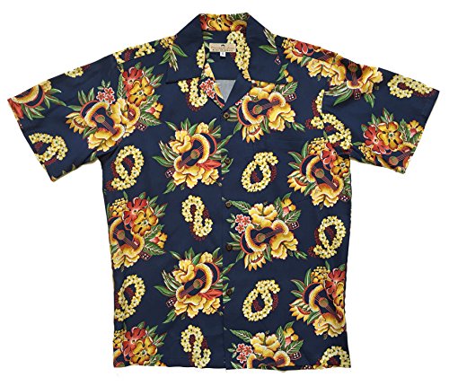Ukulele Lei Pineapple Juice Men's Shirt — Men's Rayon Shirts — RJC (view 8)