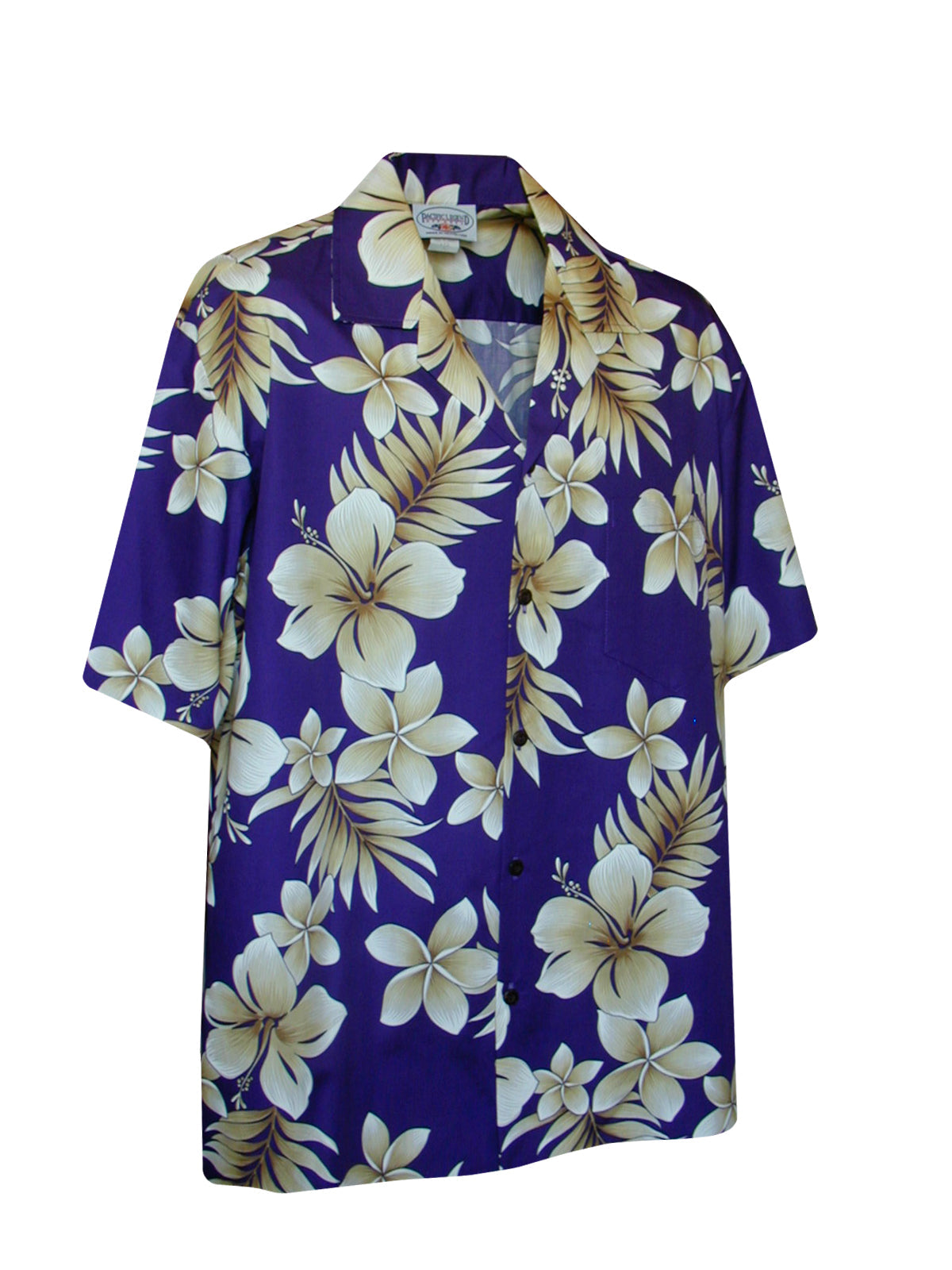 Colossal Hibiscus Plumeria Men's Shirt — Men's Cotton Shirts — Pacific Legend (view 10)
