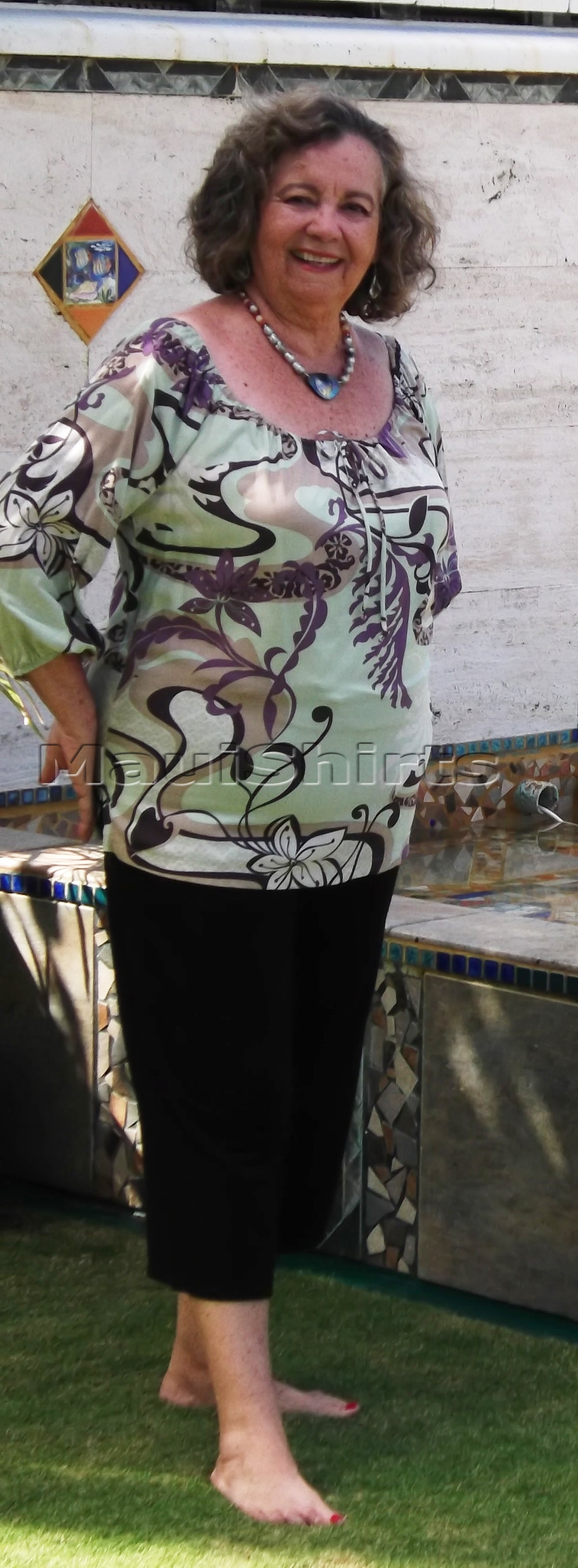RJC Womens Magical Tropical Trip Peasant Blouse