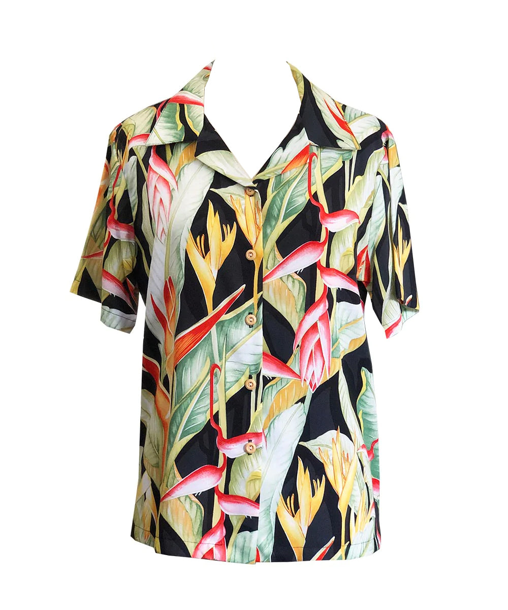 Heliconia Women's rayon camp shirt — Women's Camp Shirts — Paradise Found (view 4)