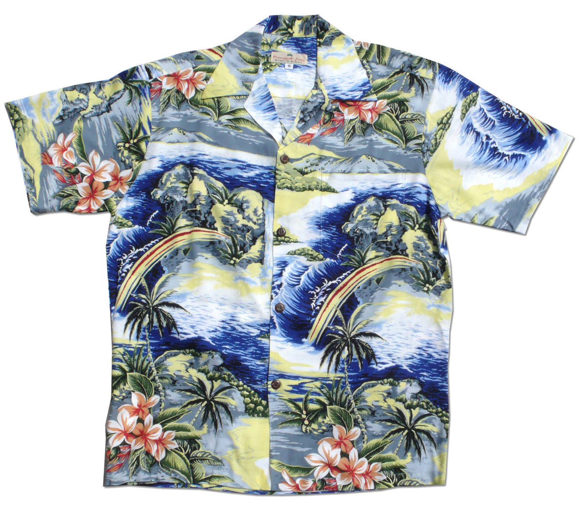 Rainbow Water Falls Men's Vintage Shirt — Men's Rayon Shirts — MauiShirts (view 3)