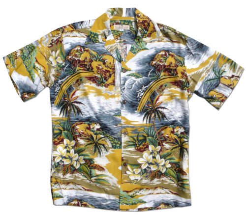 Rainbow Water Falls Men's Vintage Shirt — Men's Rayon Shirts — MauiShirts (view 11)