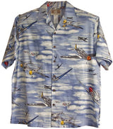 Out of the Blue Aviation men's aloha shirt — Men's Cotton Shirts — MauiShirts (view 3)