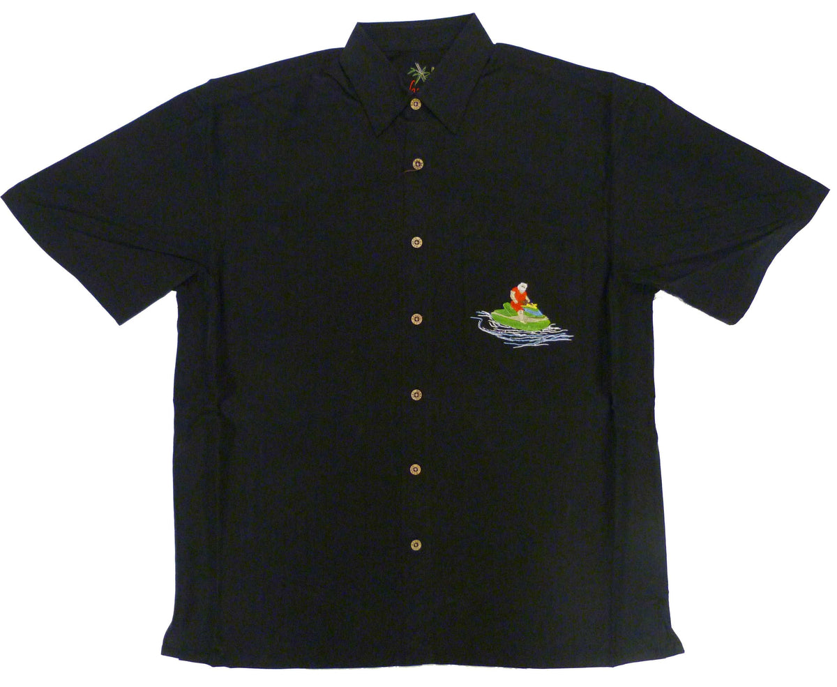 Santa Jet Ski Embroidered Shirt — Men's Embroidered Shirts — MauiShirts (view 4)