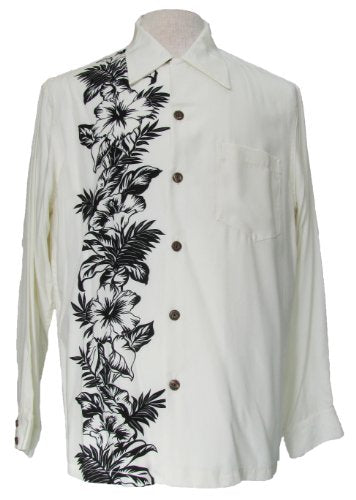 Hibiscus Panel Men's Long Sleeve Shirt — Men's Long Sleeve Shirts — Paradise Found (view 9)