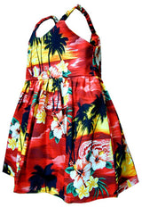 Brilliant Hawaiian Sunset Girl's Bungee Dress — Girls Dresses — MauiShirts (view 3)