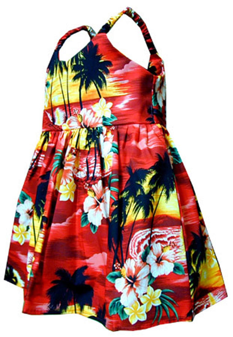 Brilliant Hawaiian Sunset Girl's Bungee Dress — Girls Dresses — MauiShirts (view 3)
