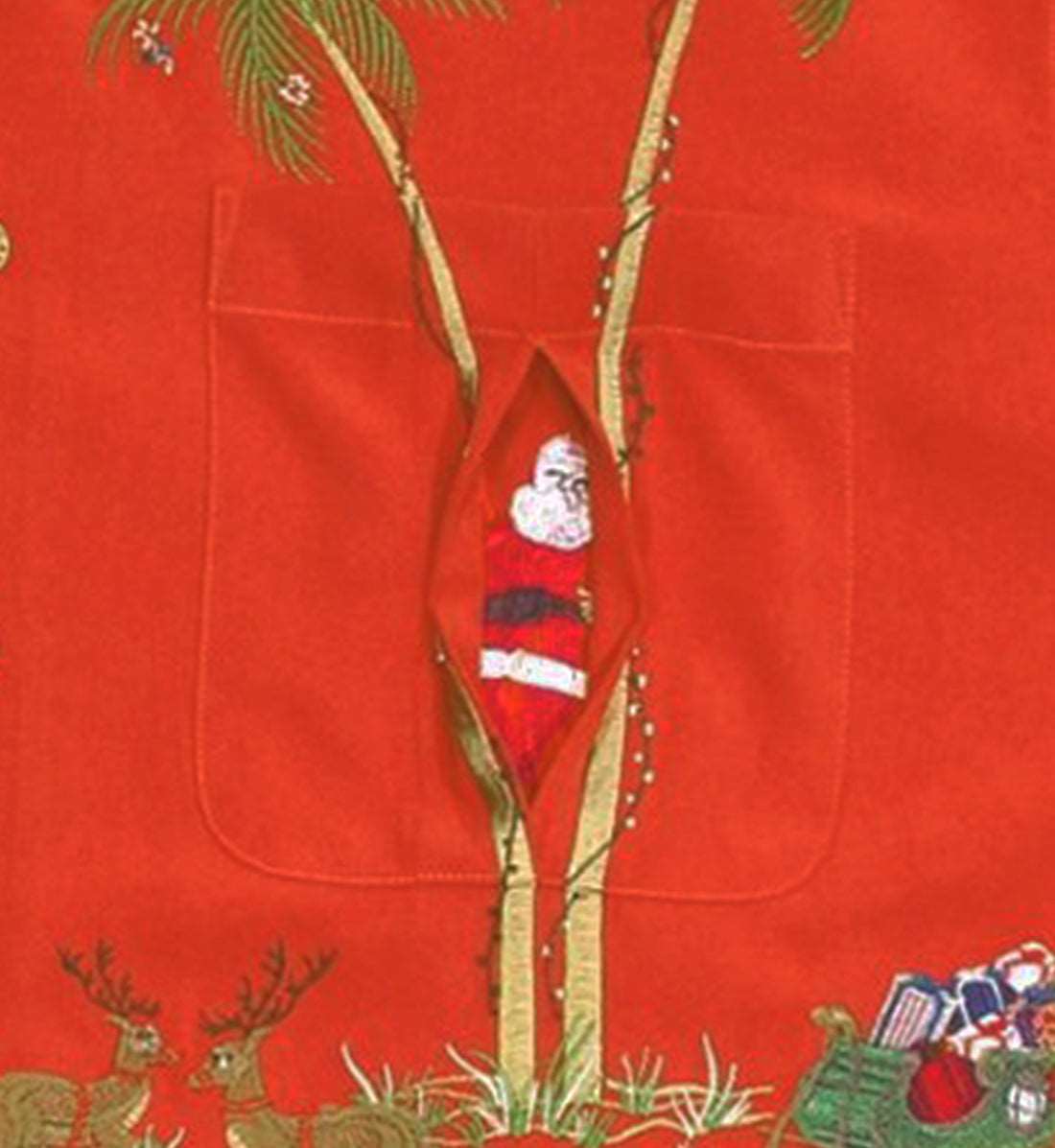 Christmas Peek-A-Boo Santa Embroidered Shirt — Men's Embroidered Shirts — MauiShirts (view 6)