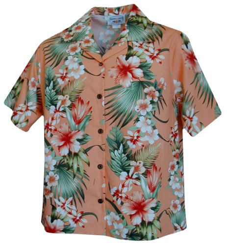 Tropical Flowers Panel Women's Shirt — Women's Cotton Shirts — Paradise Found (view 8)