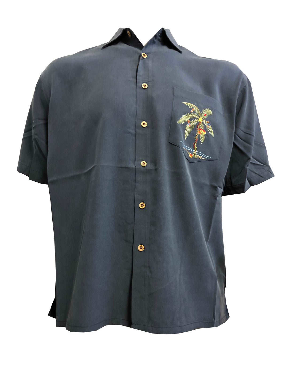 Santa in Paradise Embroidery with Pocket — Men's Embroidered Shirts — BAMBOO CAY (view 4)