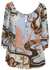RJC Womens Magical Tropical Trip Peasant Blouse