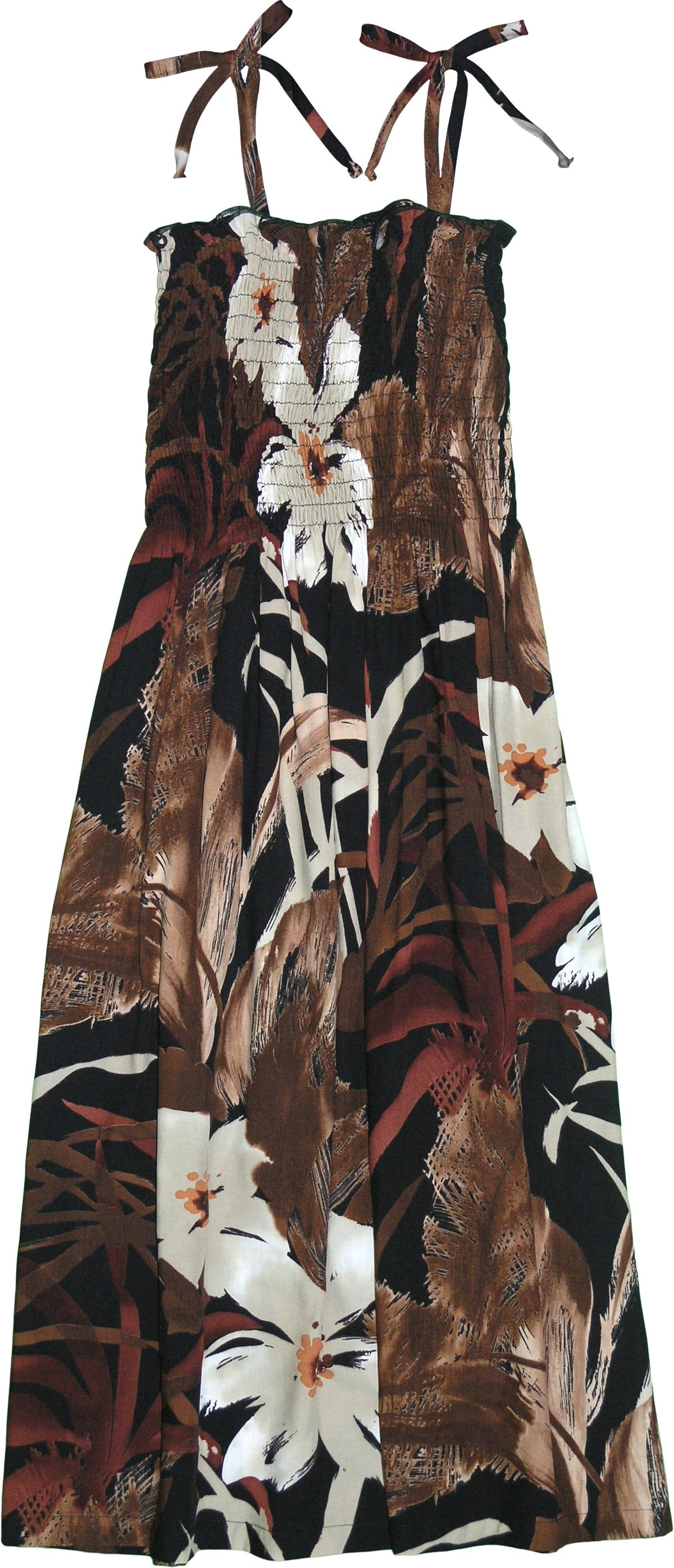Oriental Watercolor Smocked Tube Dress — Women's Sun Dresses — MauiShirts (view 4)