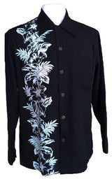 Hibiscus Panel Men's Long Sleeve Shirt — Men's Long Sleeve Shirts — Paradise Found (view 8)
