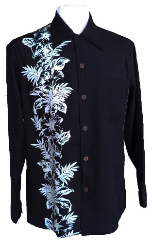 Hibiscus Panel Men's Long Sleeve Shirt — Men's Long Sleeve Shirts — Paradise Found (view 8)
