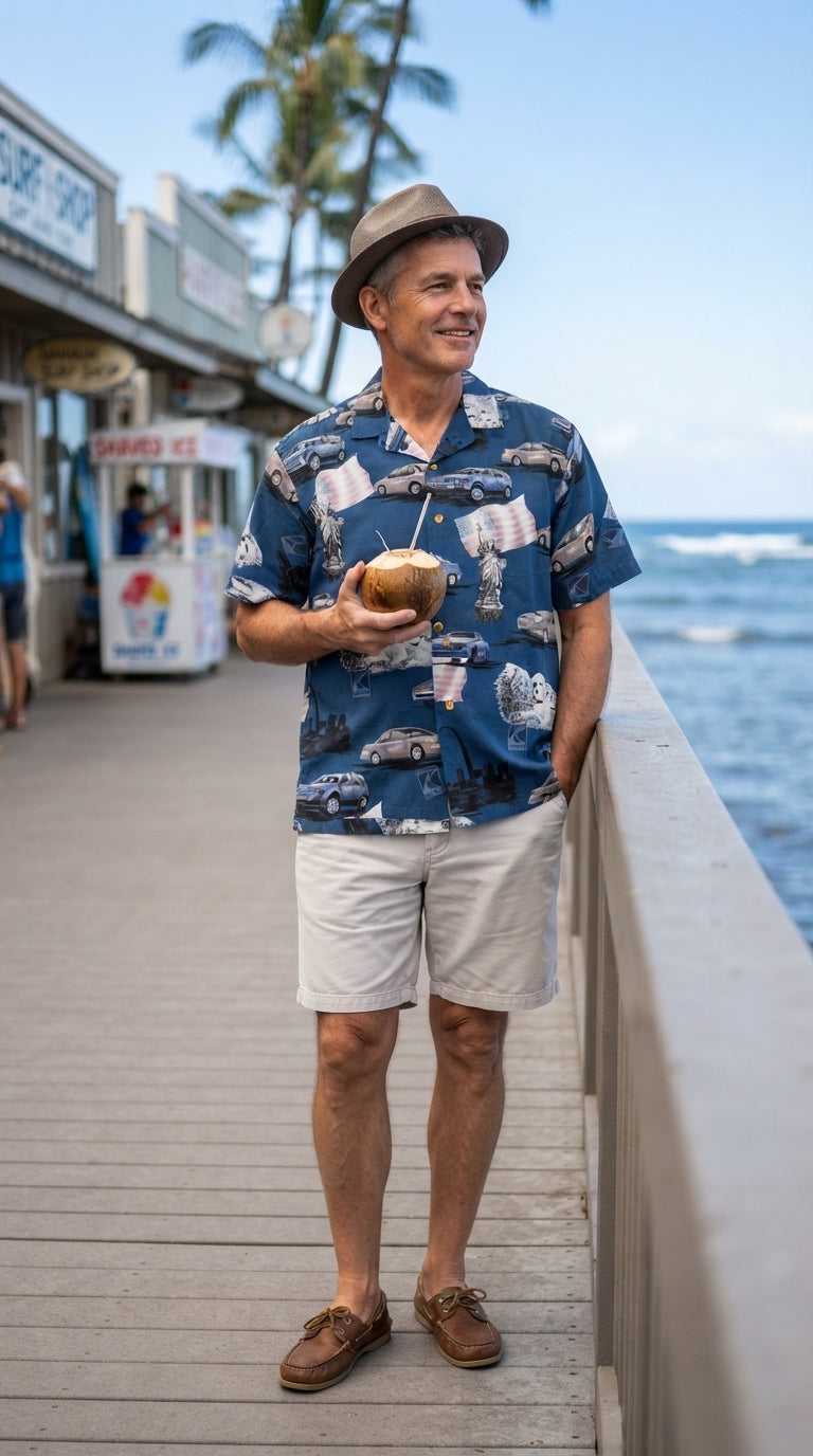 Saturn Men's Paradise Found Hawaiian Aloha Cotton Shirt