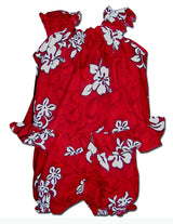 Shadow White Hibiscus Puff Sleeve 2pc — Girls Cabana Sets — MauiShirts (view 3)