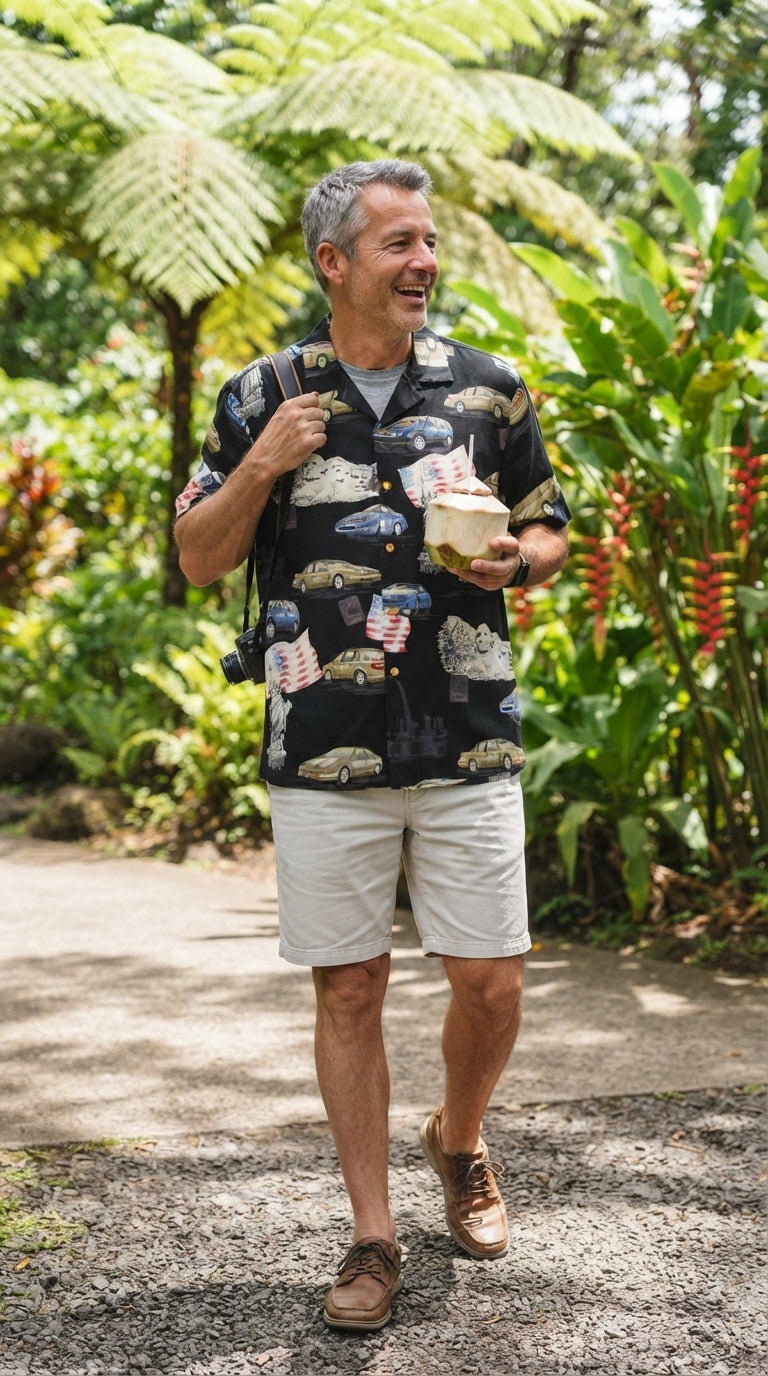 Saturn Men's Paradise Found Hawaiian Aloha Cotton Shirt