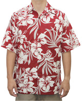 Jumbo Hibiscus Fern Men's Cotton Go Barefoot Aloha Shirt — Men's Cotton Shirts — Go Barefoot