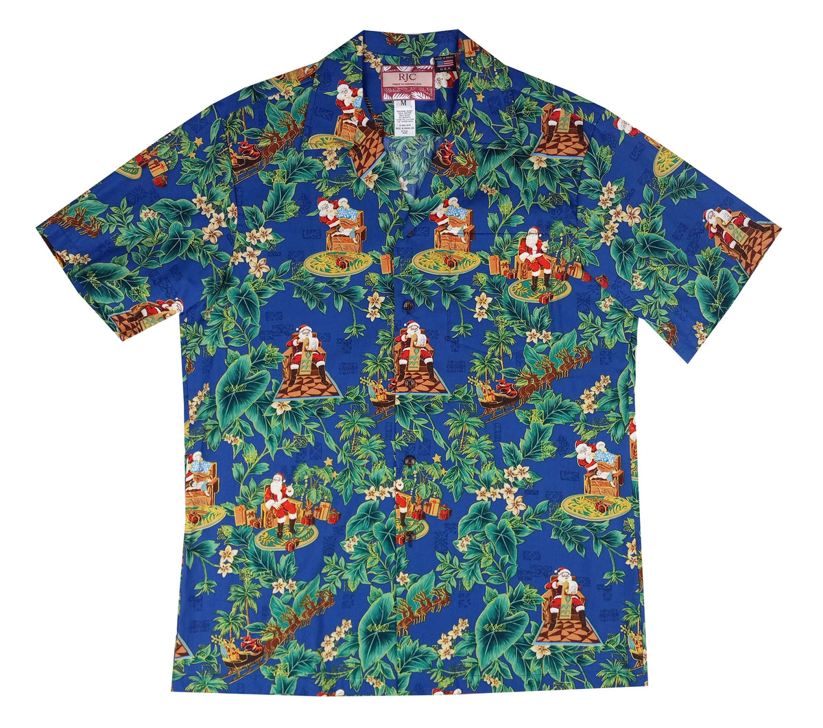 Taro Leaf Plumeria Santa Throne Men's Shirt — Men's Cotton Shirts — RJC (view 3)