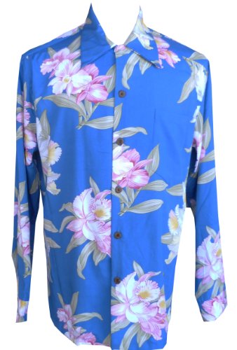 Paradise Orchid Corsage Men's Long Sleeve Shirt — Men's Long Sleeve Shirts — Paradise Found (view 8)