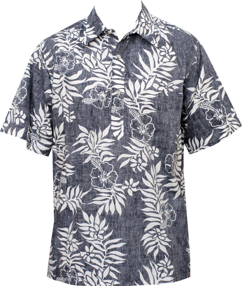 Mini Tahitian Mens Pullover Reverse Shirt — Men's Reverse Print Shirts — Go Barefoot (view 3)