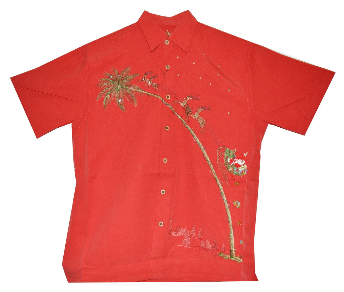 Up, Up and Away Flying Santa Men's Embroidered Shirt — Men's Embroidered Shirts — MauiShirts (view 4)
