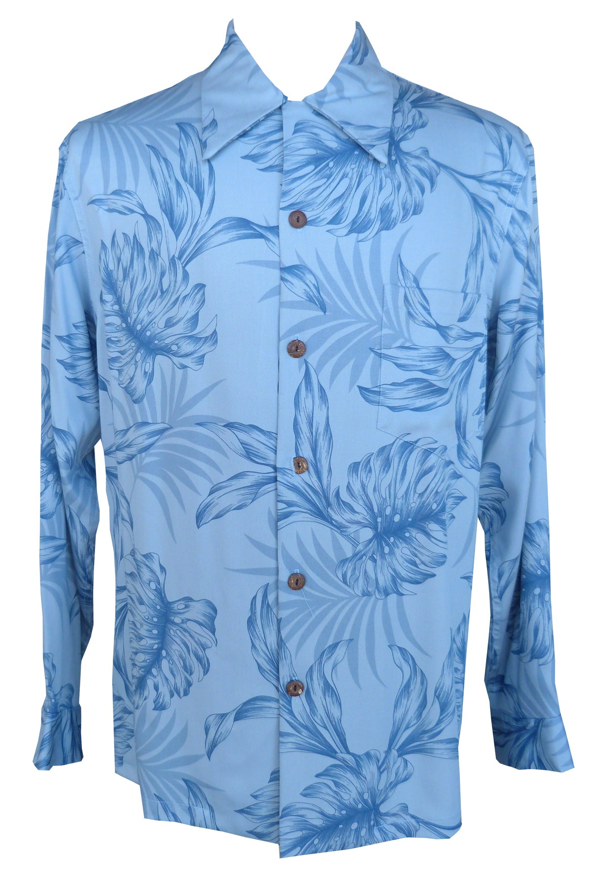 Monstera Palm Mens Long Sleeve Shirt — Men's Long Sleeve Shirts — Paradise Found (view 4)