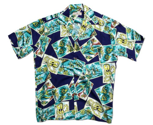 Hawaiian Postcards Men's Vintage Shirt — Men's Rayon Shirts — MauiShirts (view 10)