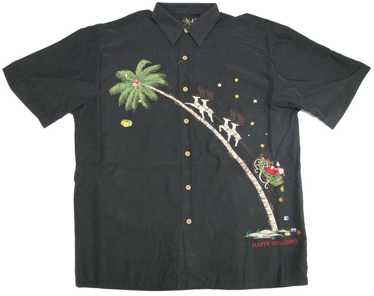 Up, Up & Away Santa Claus Embroidered Shirt — Men's Embroidered Shirts — MauiShirts