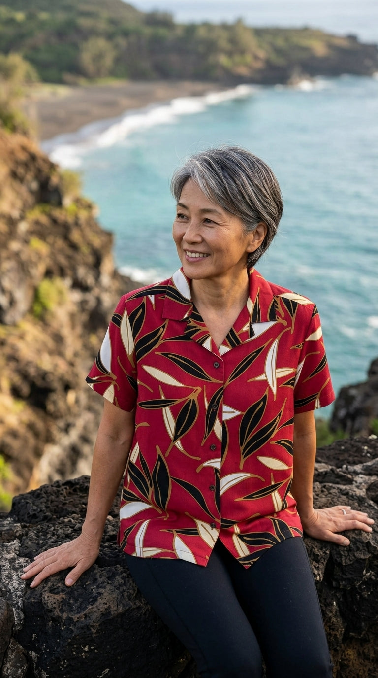 RJC Asian Serenity Women's Hawaiian Camp Shirt – Rayon, Made in Hawaii