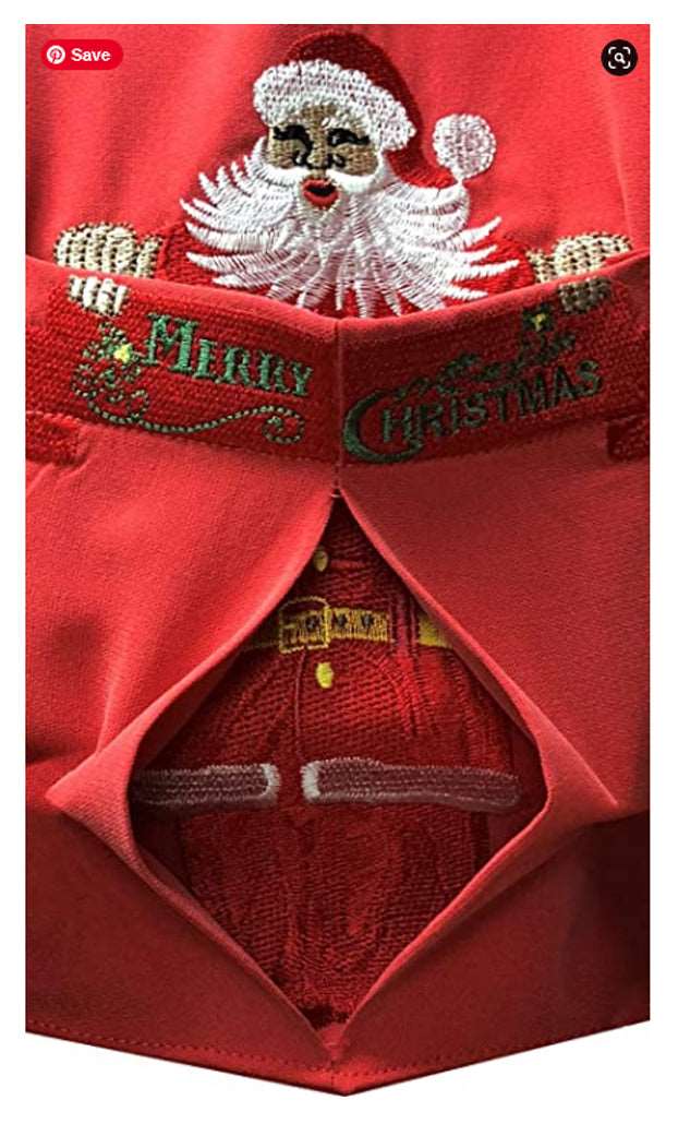Peekaboo Santa Reindeer Sleigh Pocket — Men's Polyester Shirts — Bamboo Cay (view 4)